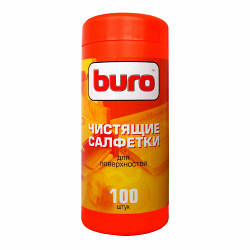 Туба с чистящими салфетками BURO, для поверхностей, 100 шт.