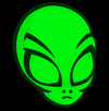 Светящаяся наклейка флуоресцентная Alien светится в УФ