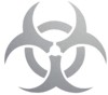 Наклейка гравировочная на окно   Biohazard   цвет серебристый металик