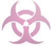 Наклейка на окно   Biohazard   цвет розовый  18 см 