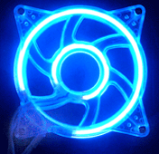 Неоновая решетка Round  для 80 мм вентилятора  синяя