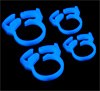 Набор из 4 x синих зажимов 2х 18мм и 2х28мм   Easy Hose Clamp   свет  в УФ