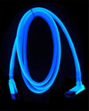 Revoltec SATA кабель  100 см  синий  светится в у ф    разъем 90 град