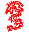 Наклейка  Chinese dragon   красная 