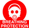 Наклейка  Зашити  дыхание   Breathing Protection   красная