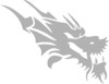 Наклейка гравировочная на окно   Evil Dragon   цвет серебристый металик