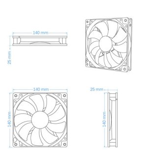     140 Prolimatech Blue Vortex 14 LED