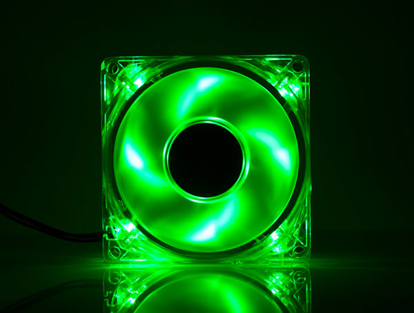 Вентилятор с подсветкой зеленой светодиодной Gembird