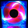 Флуоресцентный вентилятор Revoltec синий с оранжевыми лопастями и подсветкой