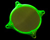 Фильтр с метал  сеткой и УФ зеленой рамой для вентилятора 80мм