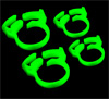 Набор из 4 x зеленых зажимов 2х16мм и 2х30мм    Easy Hose Clamp   свет  в УФ