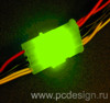 Набор из 6 ти светодиодных платок для подсветки молексов   зеленого цвета