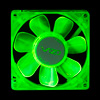 Флуоресцентный вентилятор 80 мм зеленый с УФ светодиодами