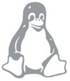 Наклейка гравировочная на окно   Linux оидный пингвин   цвет серебристый металик