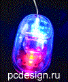 Моддерская мышка прозрачная  меняет цвета  порт PS 2