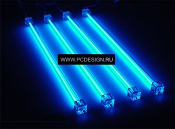 Светоманский набор из 4 х неоновых ламп синего цвета 30см  с 2 мя инверторами