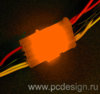 Набор из 6 ти светодиодных платок для подсветки молексов   оранжевого цвета