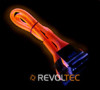 Закруглен шлейф Revoltec  3 коннект   48 см  цвет   оранжевый  светится в у ф 