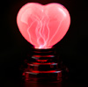 Плазменное сердце USB огненное на красной подставке