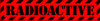 Наклейка  Radioactive Red1   прозрачная надпись на красном фоне