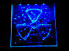 Окно ручной работы  с гравировкой и подстветкой  Radiation синяя