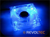 Вентилятор REVOLTEC 80мм прозрач  с син  светод  подсветкой  шарик   ball bear  