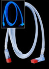 Revoltec SATA кабель, 100 см, серебристый, светится в у.ф. синим, разъем 90