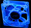 Флуоресцентный вентилятор 80 мм синий с УФ светодиодами