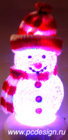 USB Снеговик в красной шапке с музыкой и переливающейся подсветкой 319B