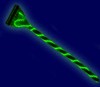 Закругленный  шлейф   с зеленой  спиральной неоновой подсветкой