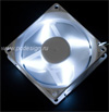 Вентилятор 80мм белый Kaze White LED с белой светодиодной подсветкой и  реобасом