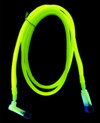 Revoltec SATA кабель 100 см  желто зеленый  светится в у ф   разъем 90град